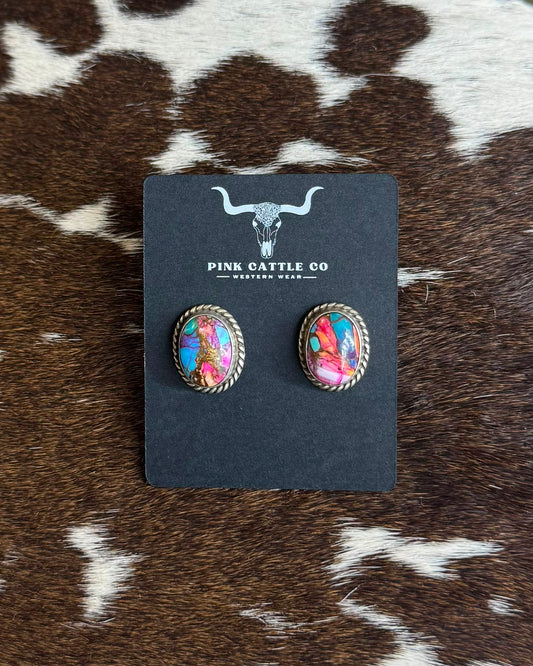 Orange Dahlia Studs *Native