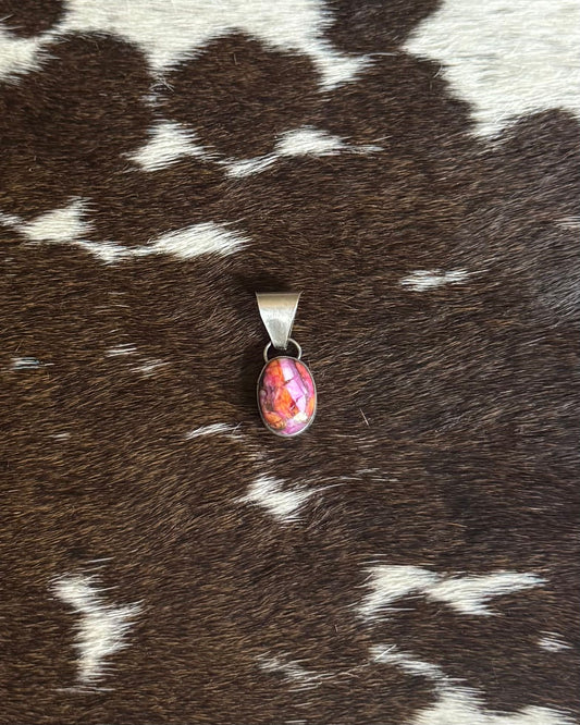 Simple Dainty Pink Dahlia Pendant *Native