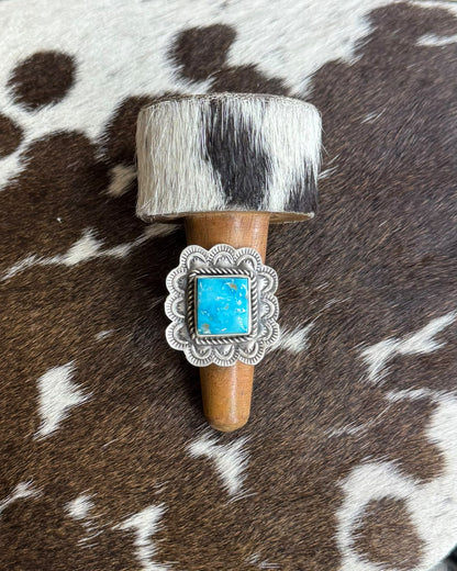 Blue Turquoise Square Adj Ring *Native