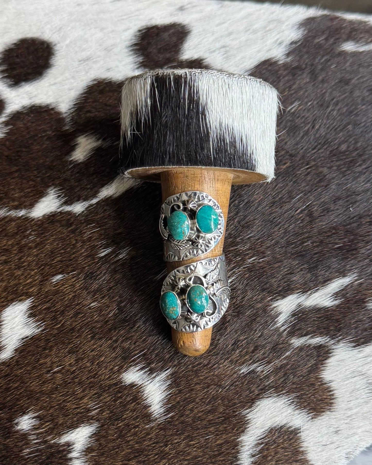 Chunky Double Turquoise Wrap Ring *Native