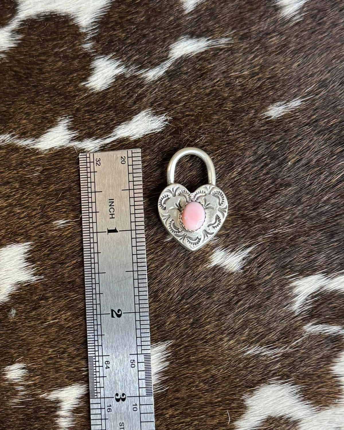 Sterling Pink Conch Heart Locket *Native Made