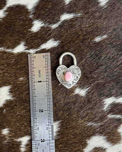 Sterling Pink Conch Heart Locket *Native Made