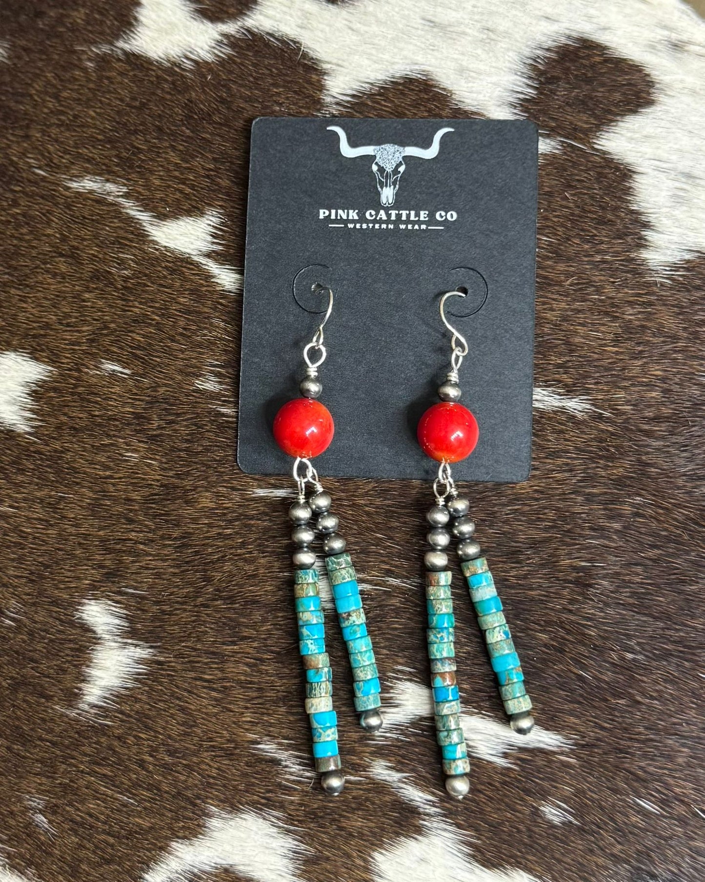 Simple Red & Heishi Earrings *NonNative
