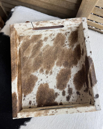 Brown Cowhide Jewlery Tray