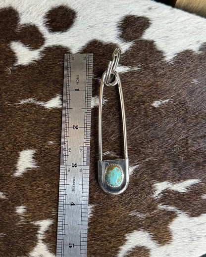 Turquoise Stone Safety Pin *Native