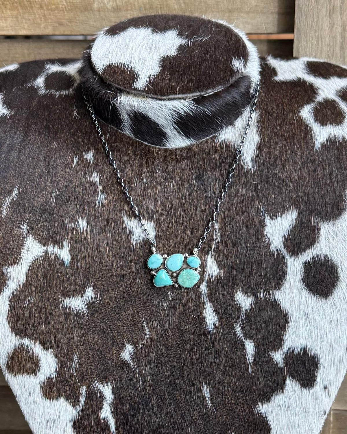 Mini Pebbled Kingman Necklace *Native