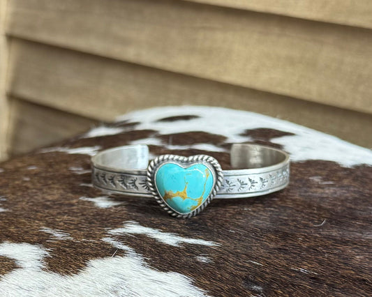 Turquoise Heart Cuff *Native