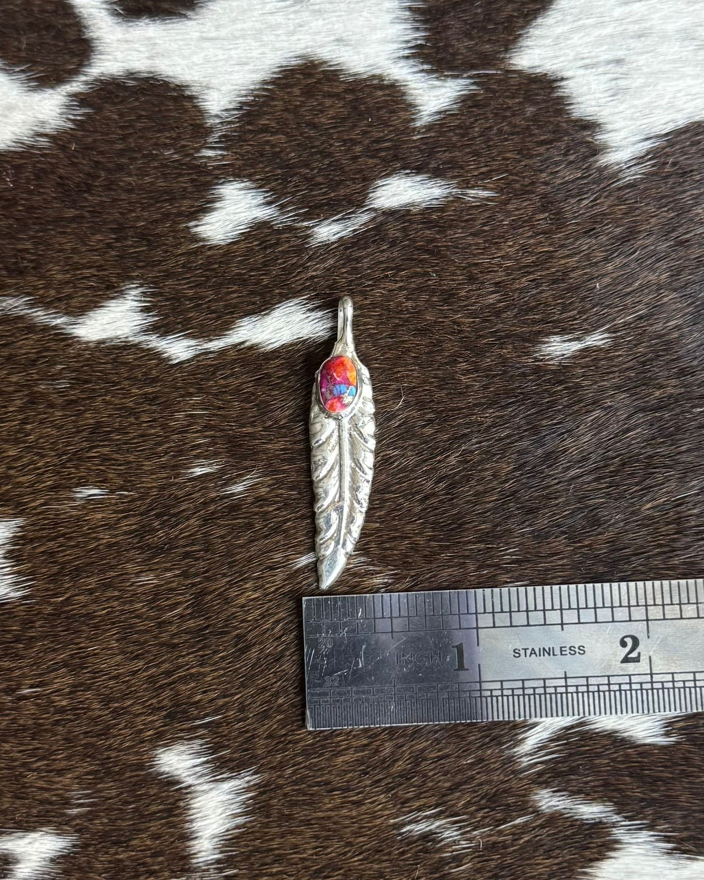 Pink Dahlia Feather Pendant *Native