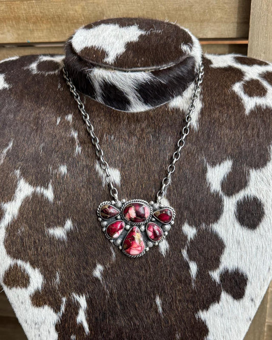Rose Dahlia Half Cluster Necklace *Native