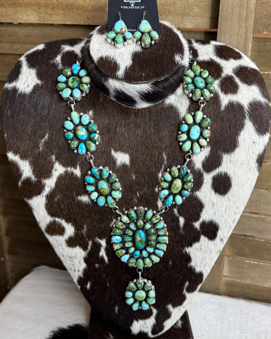 Full Cluster Lariat Statement Necklace Set*Native