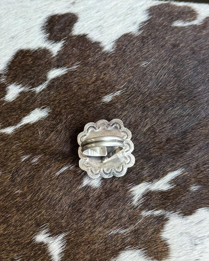 Blue Turquoise Square Adj Ring *Native