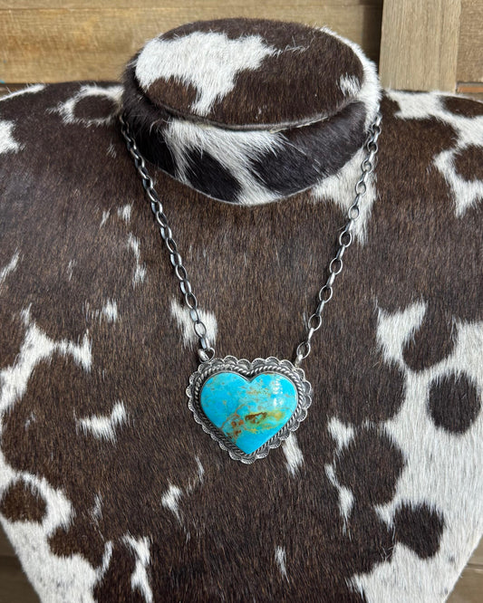 Turquoise Heart Necklace *Native