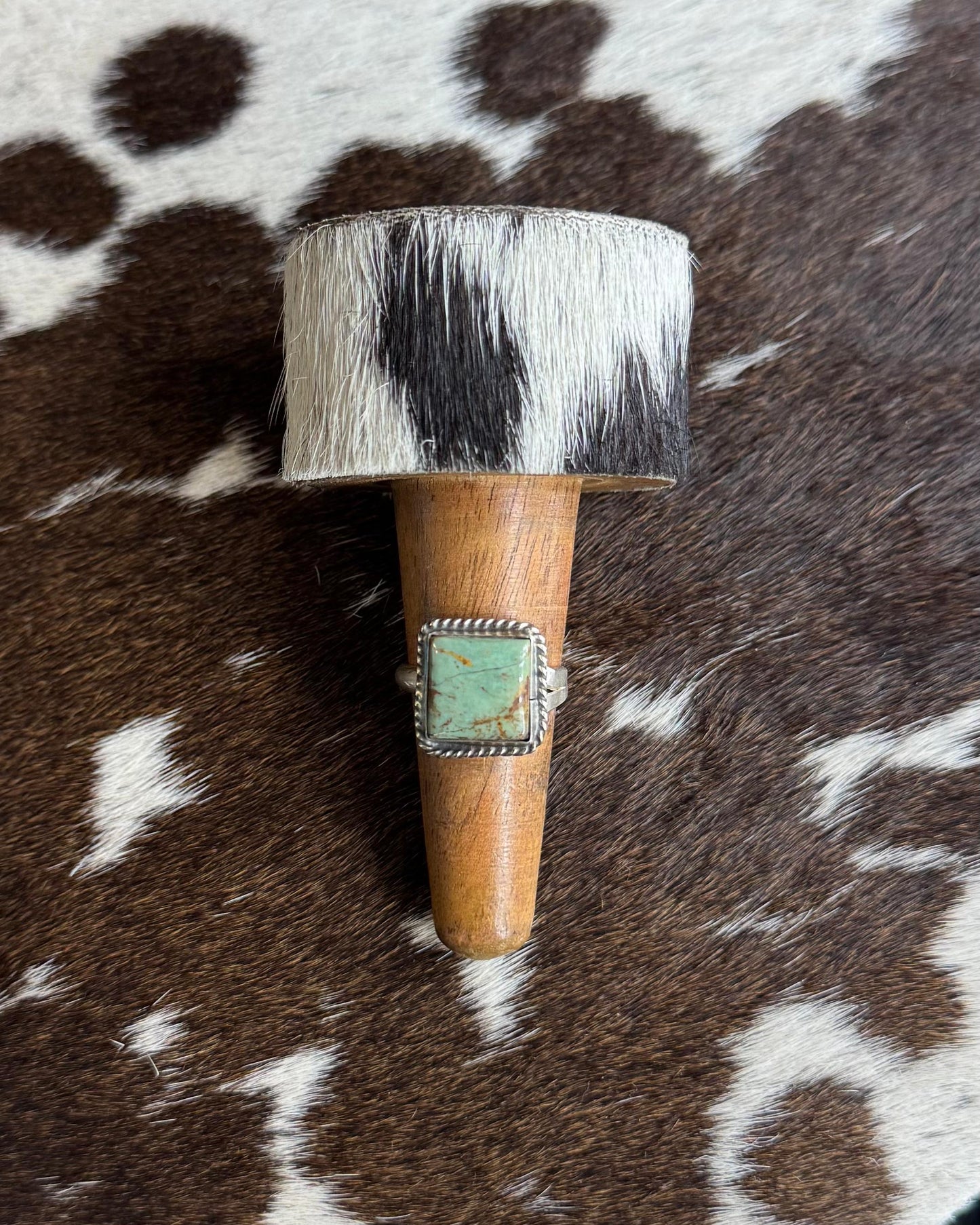 Green Turquoise Square Ring *Native