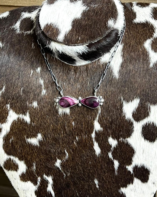 Purple Spiny 2 Stone Necklace *Native