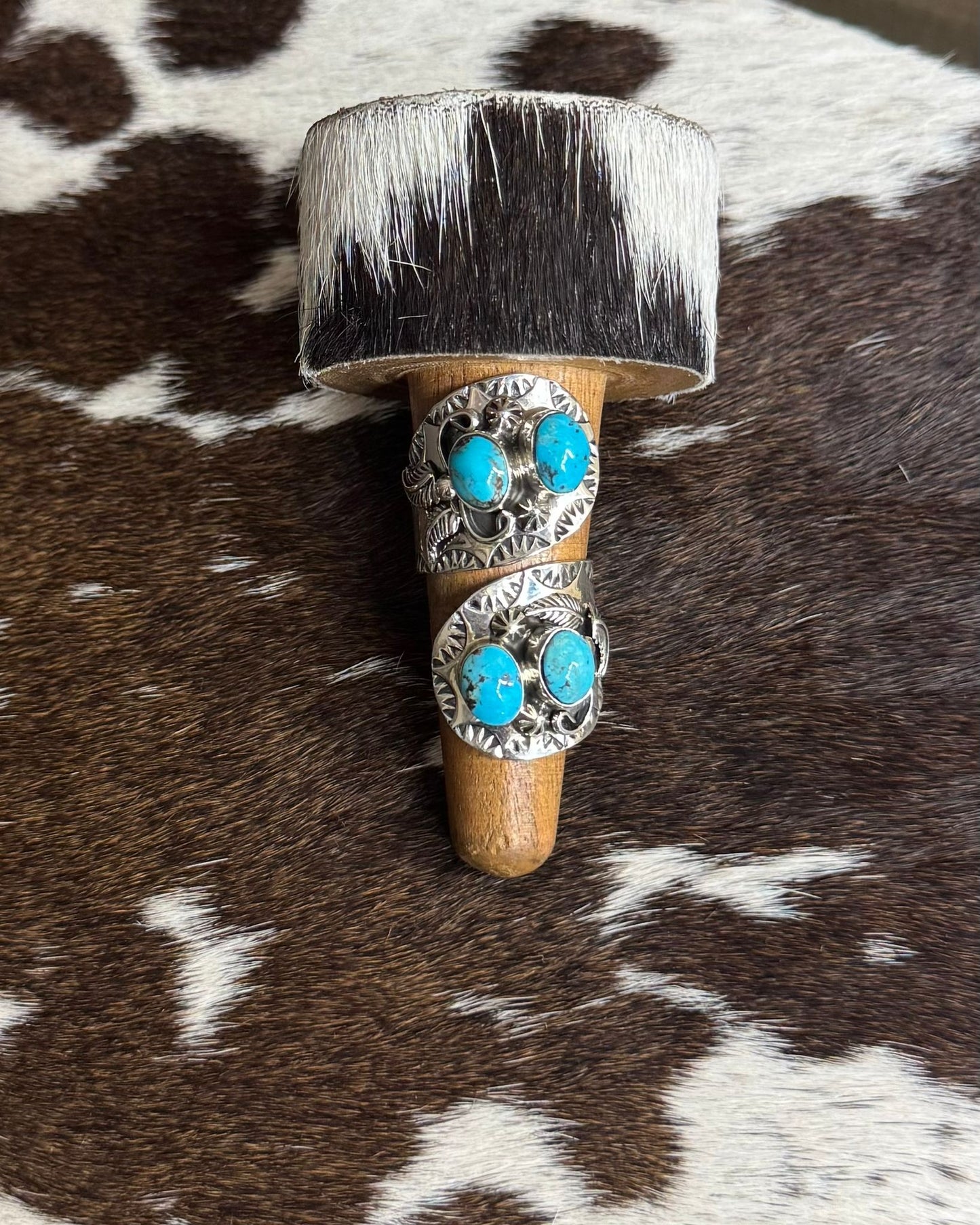 Chunky Double Turquoise Wrap Ring *Native