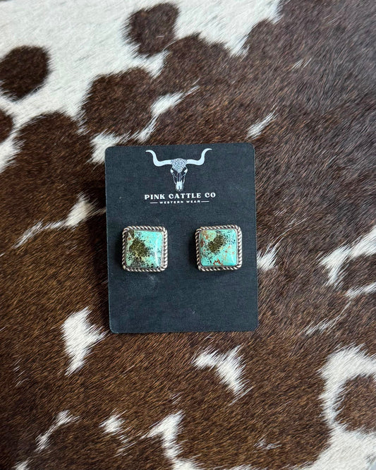 Square Simple Stud Earrings *Native