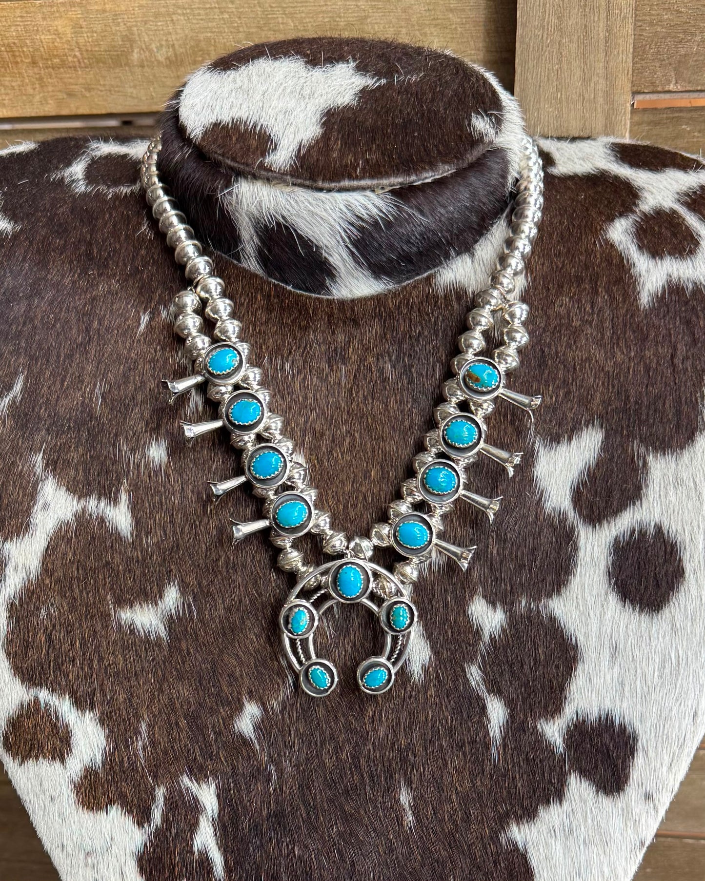 Simple Blue Squash Blossom Necklace *Native