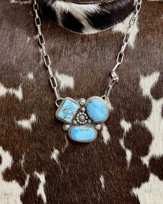 18" Golden Hills 3 Cluster Necklace *Native