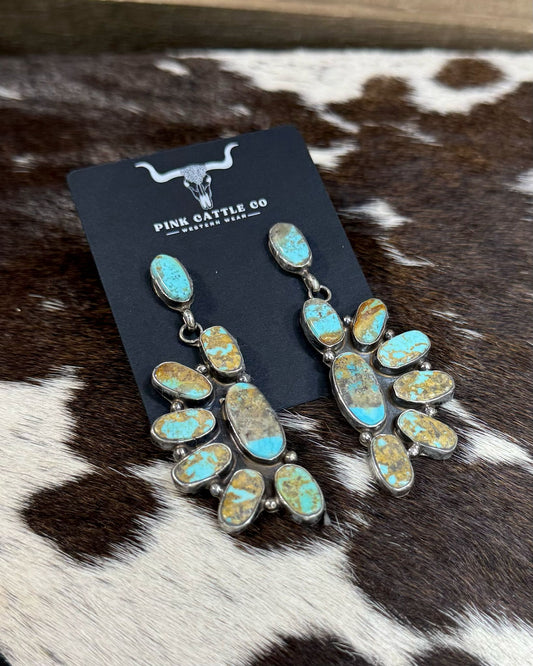 Jacqueline Silver Half Cluster Dangle Earrings