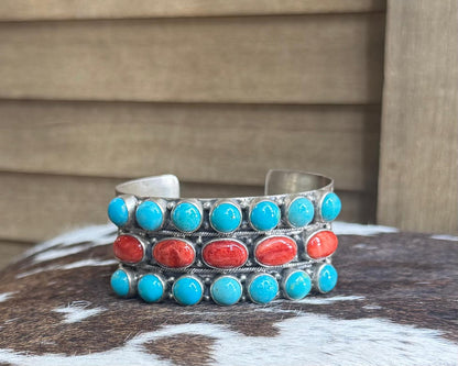 Red Spiny & Turquoise Cuff *NonNative