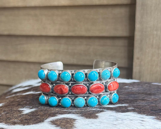 Red Spiny & Turquoise Cuff *NonNative