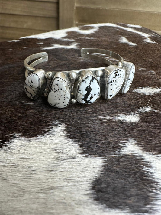 White Buffalo 5 Stone Cuff *Native