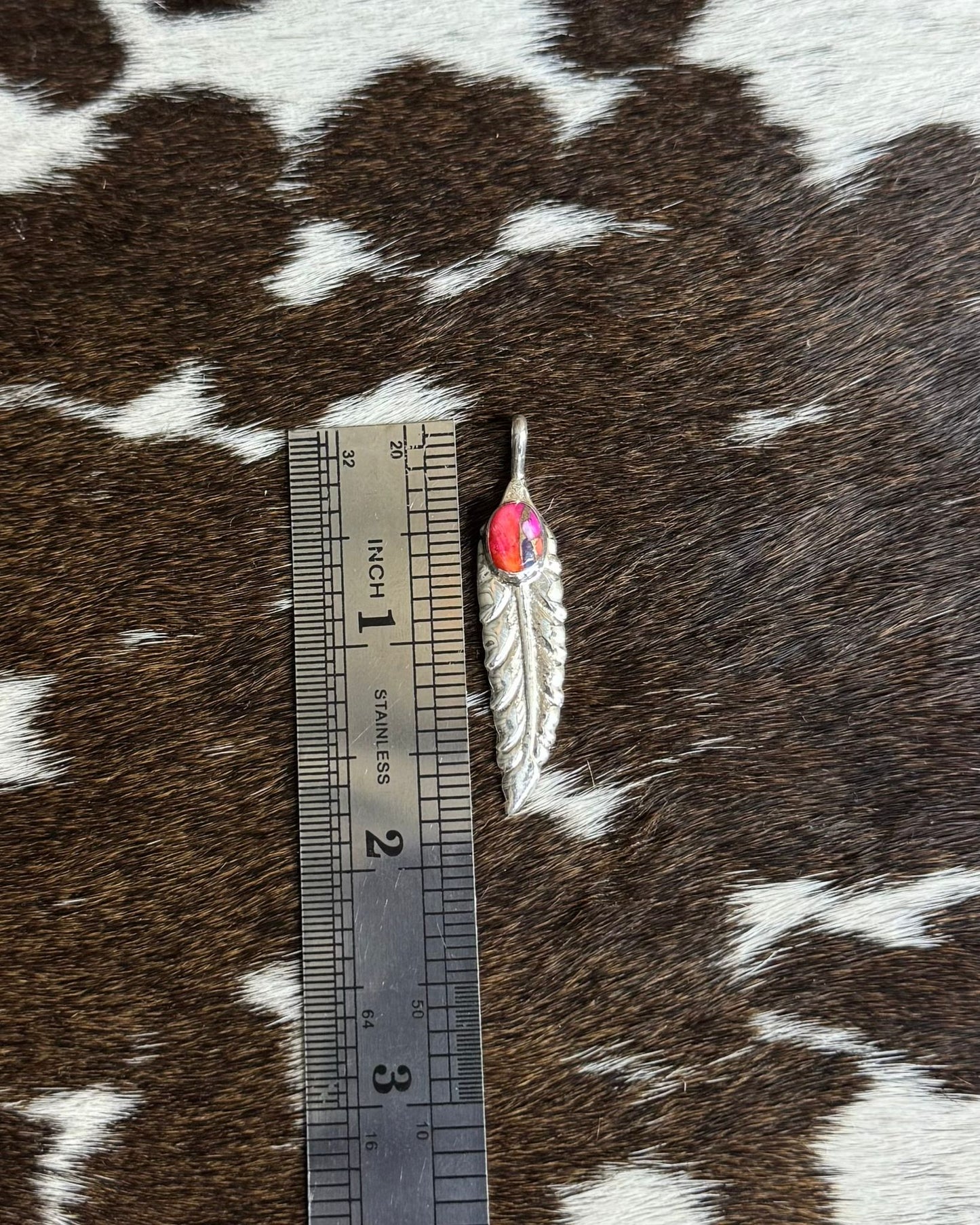 Pink Dahlia Feather Pendant *Native