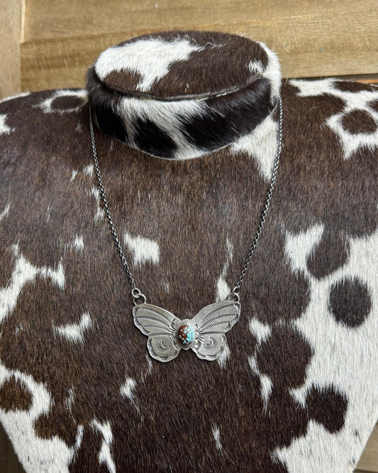 18" Kingman Butterfly Necklace *Native