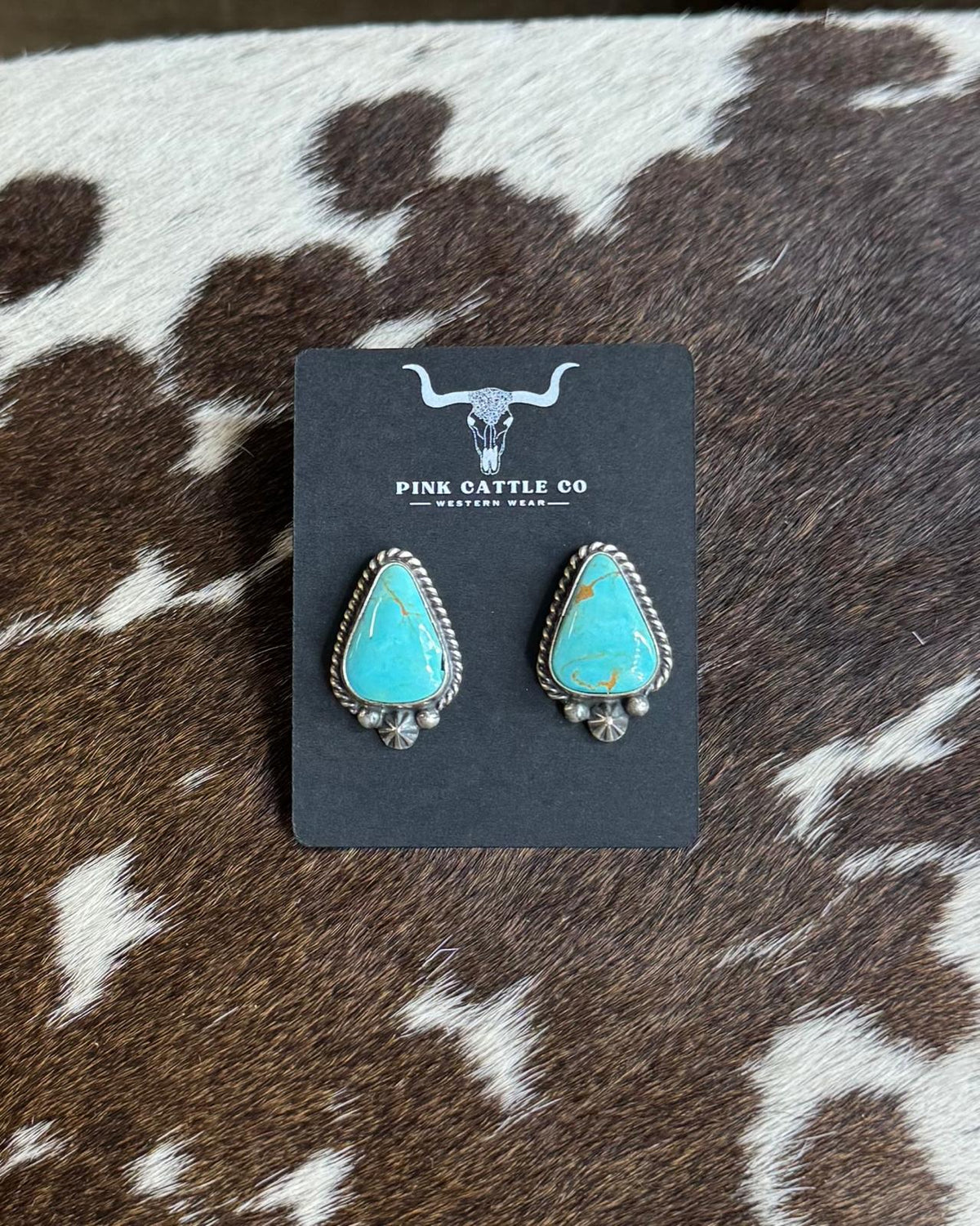 Kingman Turquoise Triangle Starburst Stud *Native