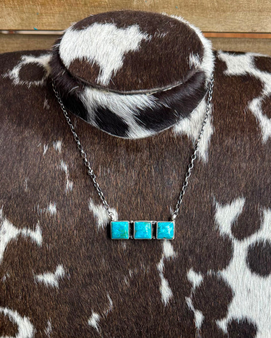 3 Stone Square Necklace *Native
