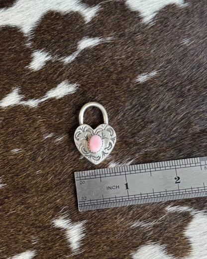 Sterling Pink Conch Heart Locket *Native Made