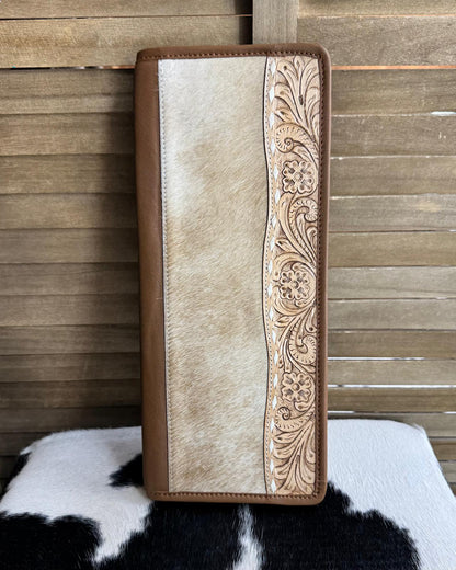 Cowhide & Tooled Jewelry Travel Jewelry Case *Tan