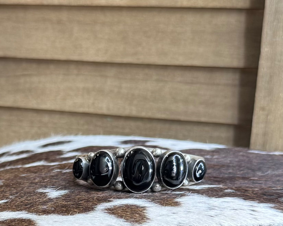 5 Stone Black Onyx Cuff *Native