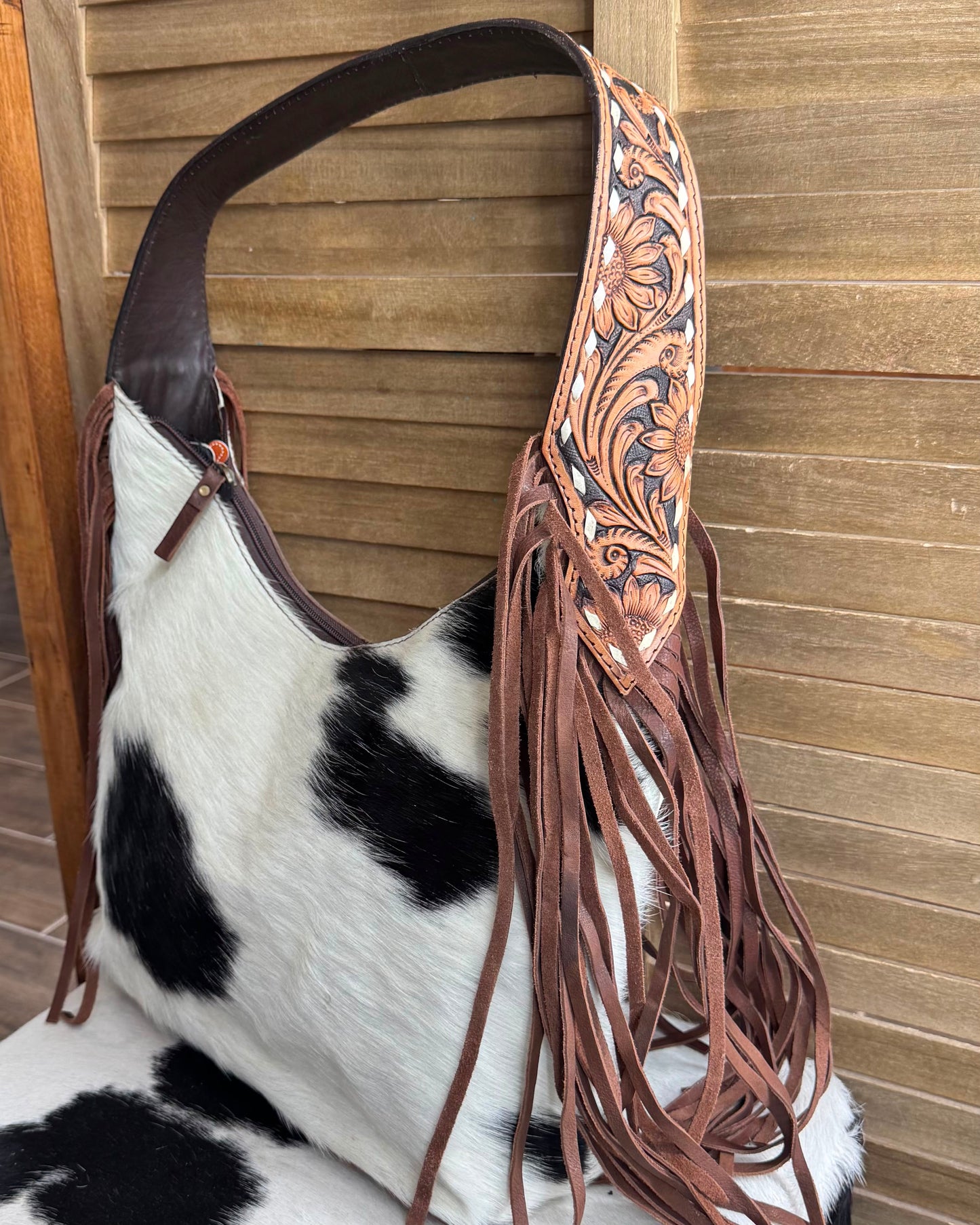 Cowhide Fringe Shoulder Bag