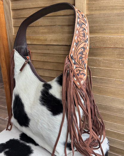 Cowhide Fringe Shoulder Bag