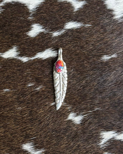 Pink Dahlia Feather Pendant *Native