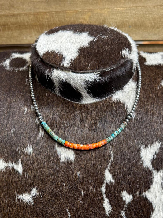Spiny & Turquoise Heishi Stacker