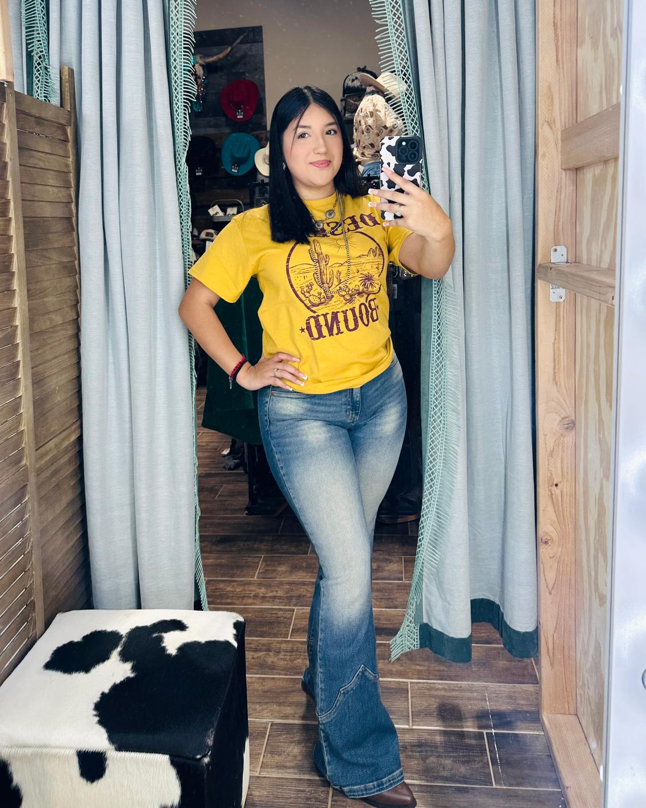 Cello Mid Rise Western Flare Jean