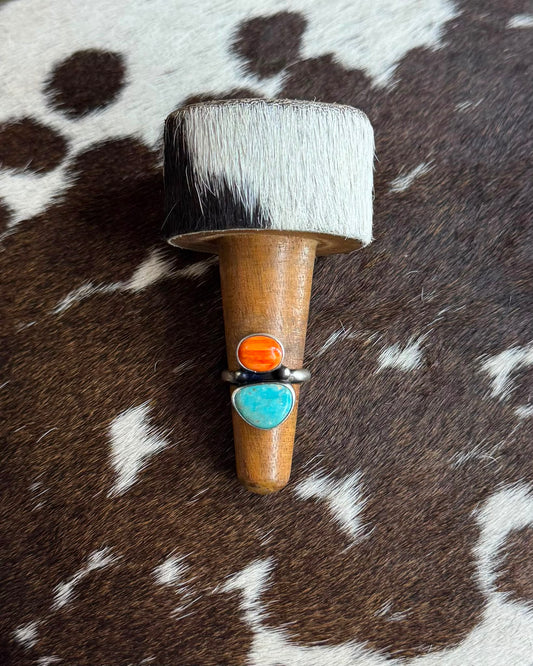 Spiny & Turquoise Double Stone Ring *Native