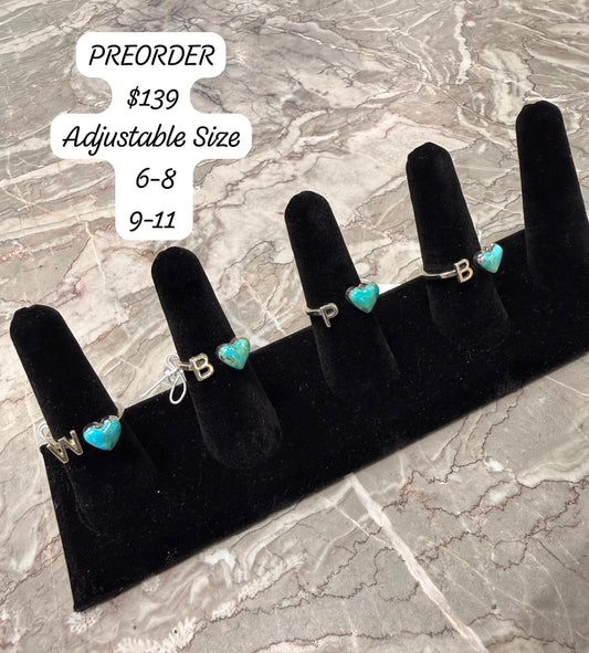 Pre-Order Initial Heart Ring *sz 9-11