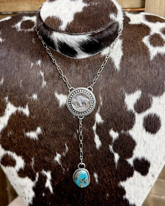 18" Coin Lariat Necklace *Native