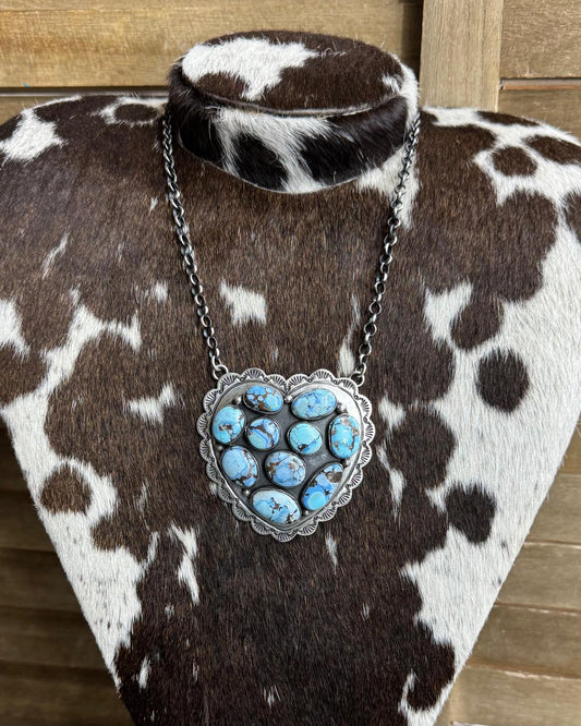 Golden Hills Cluster Heart Necklace *Native