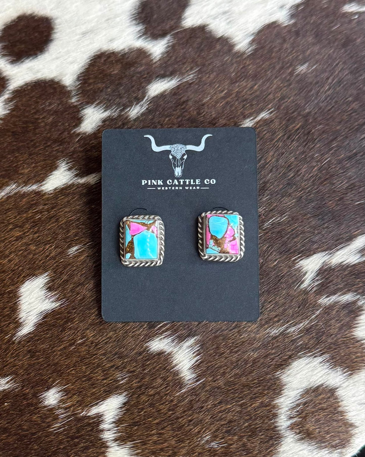 Cotton Candy Square Earrings *Native