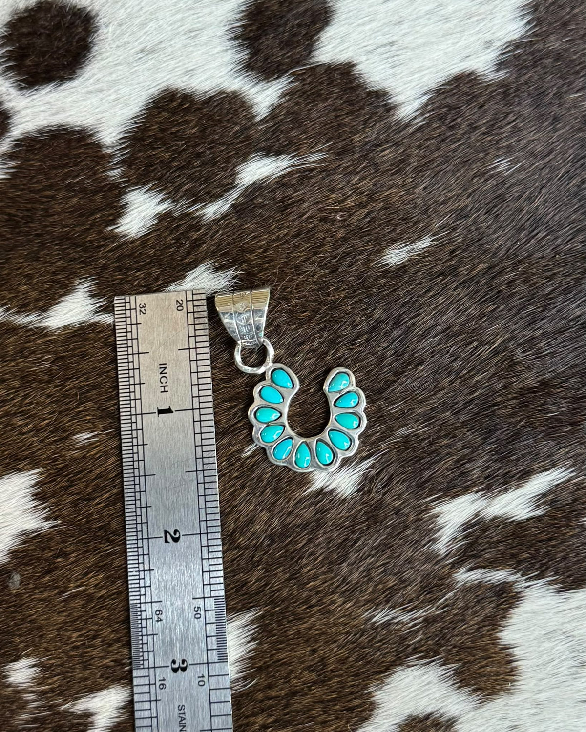 Turquoise Horseshoe Pendant *Native
