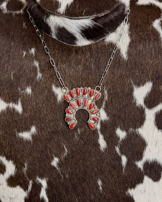 20" Coral Naja Necklace *Native