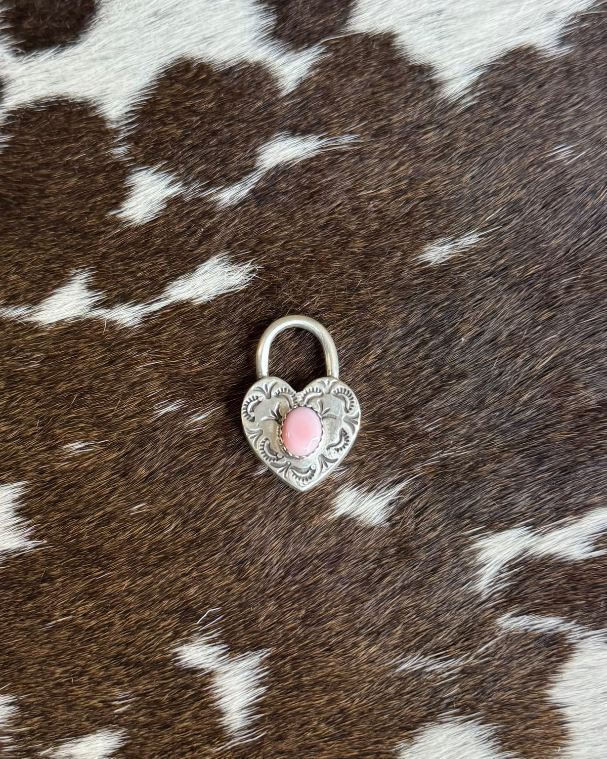 Sterling Pink Conch Heart Locket *Native Made