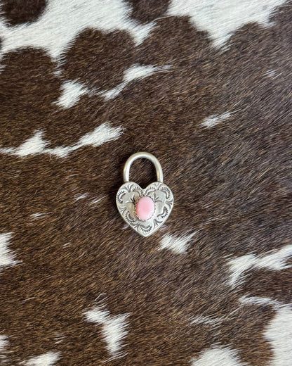 Sterling Pink Conch Heart Locket *Native Made