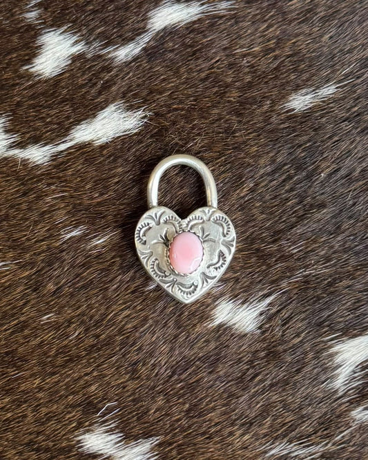 Sterling Pink Conch Heart Locket *Native Made