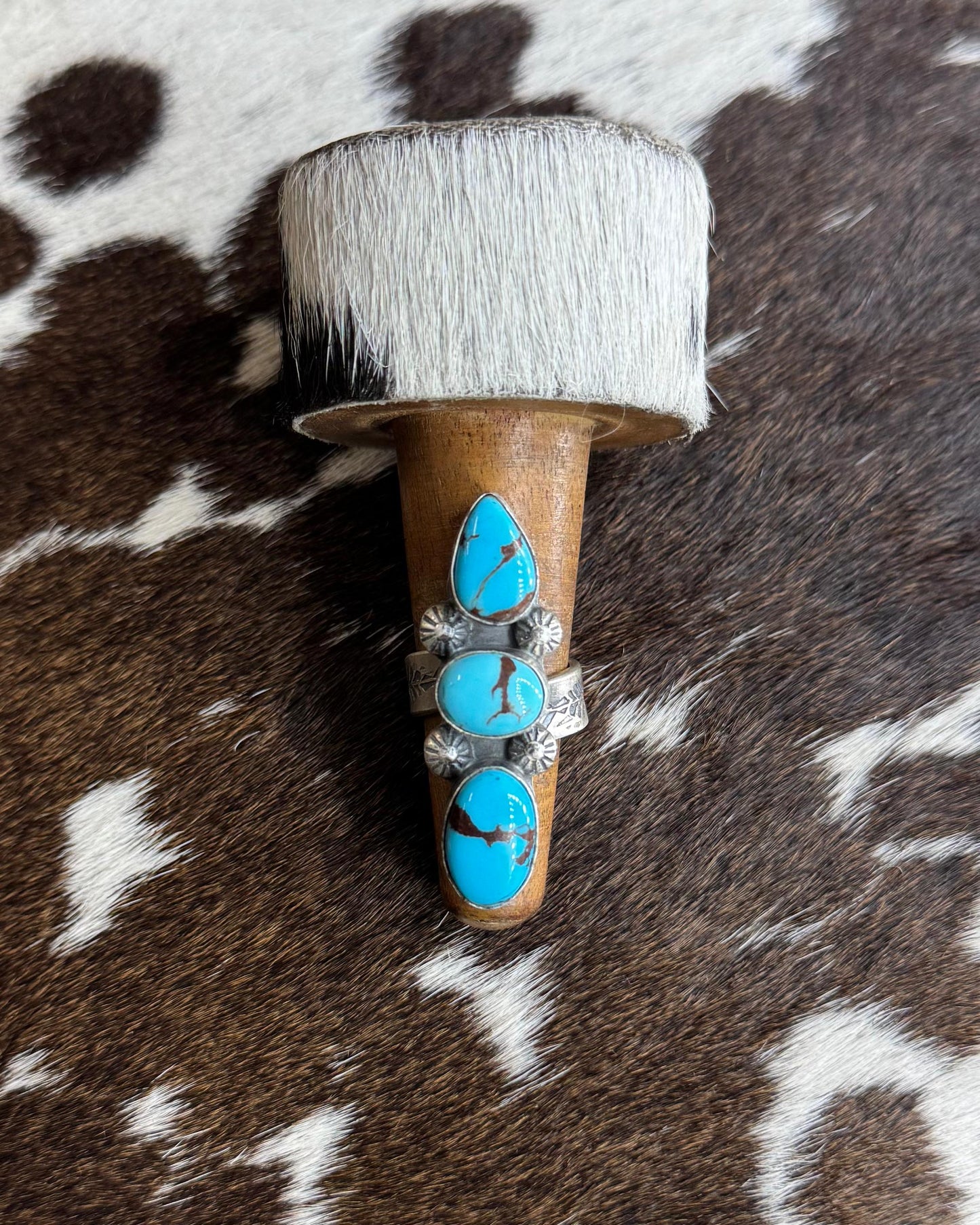 3 Stone Egyptian Turquoise Adj Ring *Native