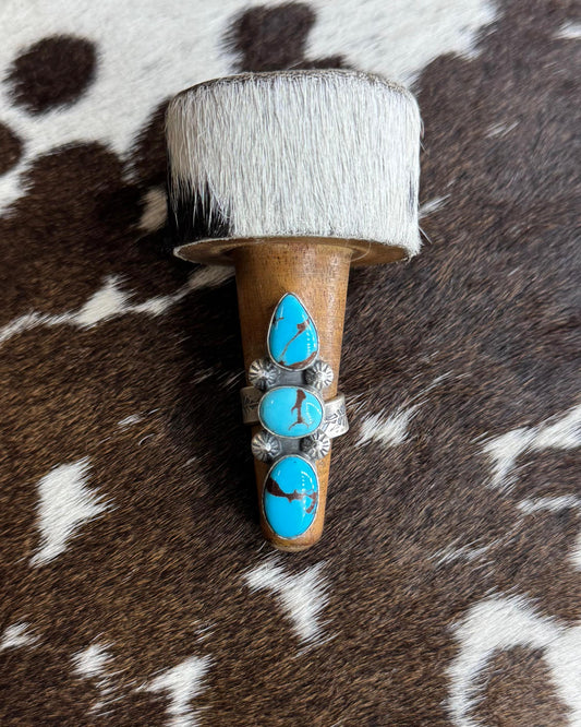 3 Stone Egyptian Turquoise Adj Ring *Native
